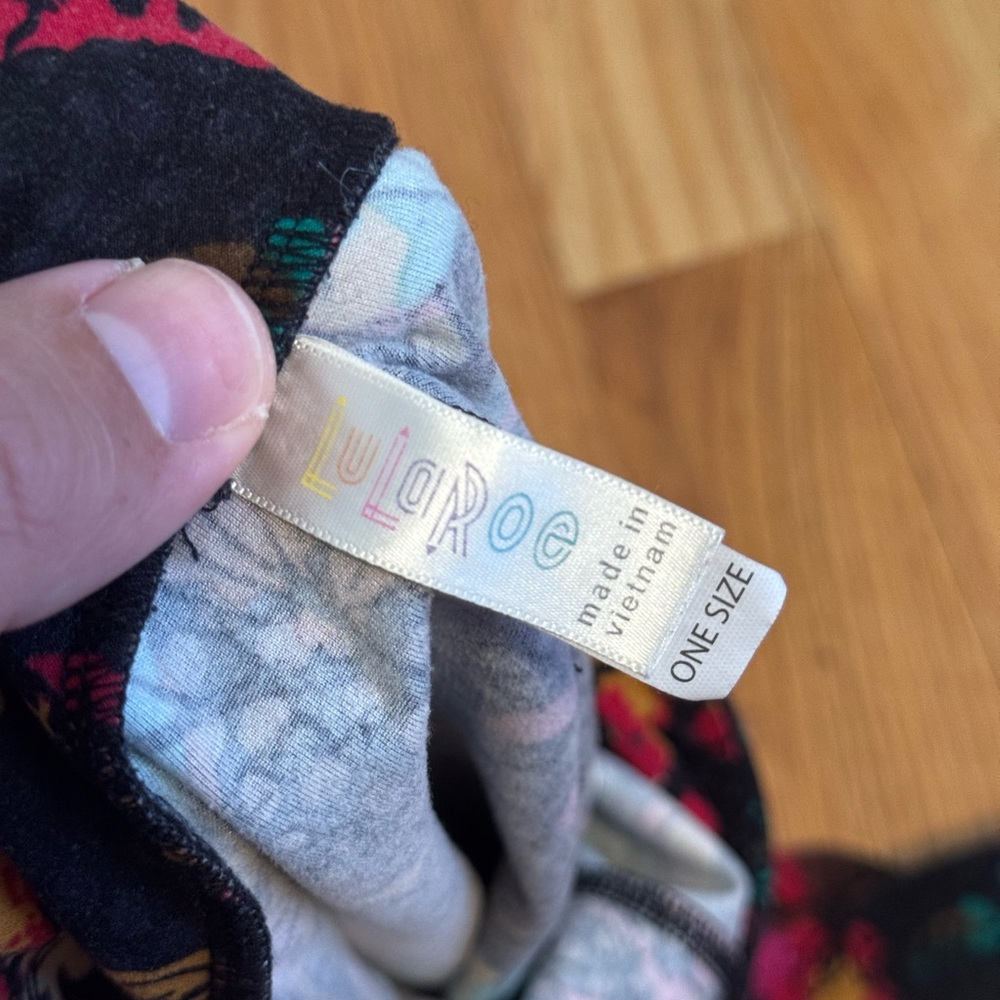 LuLaRoe Kids Leggings with Colorful Floral Design - Picture 3 of 4